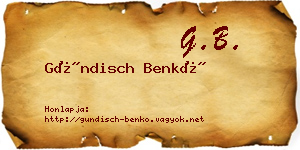 Gündisch Benkő névjegykártya